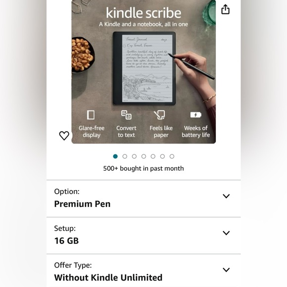 Kindle Scribe (like new) Bundle with folio cover and adapter plug - Picture 2 of 13